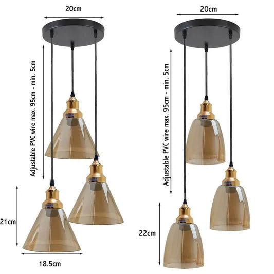 Glass Ceiling Pendant 3 Lights~1428