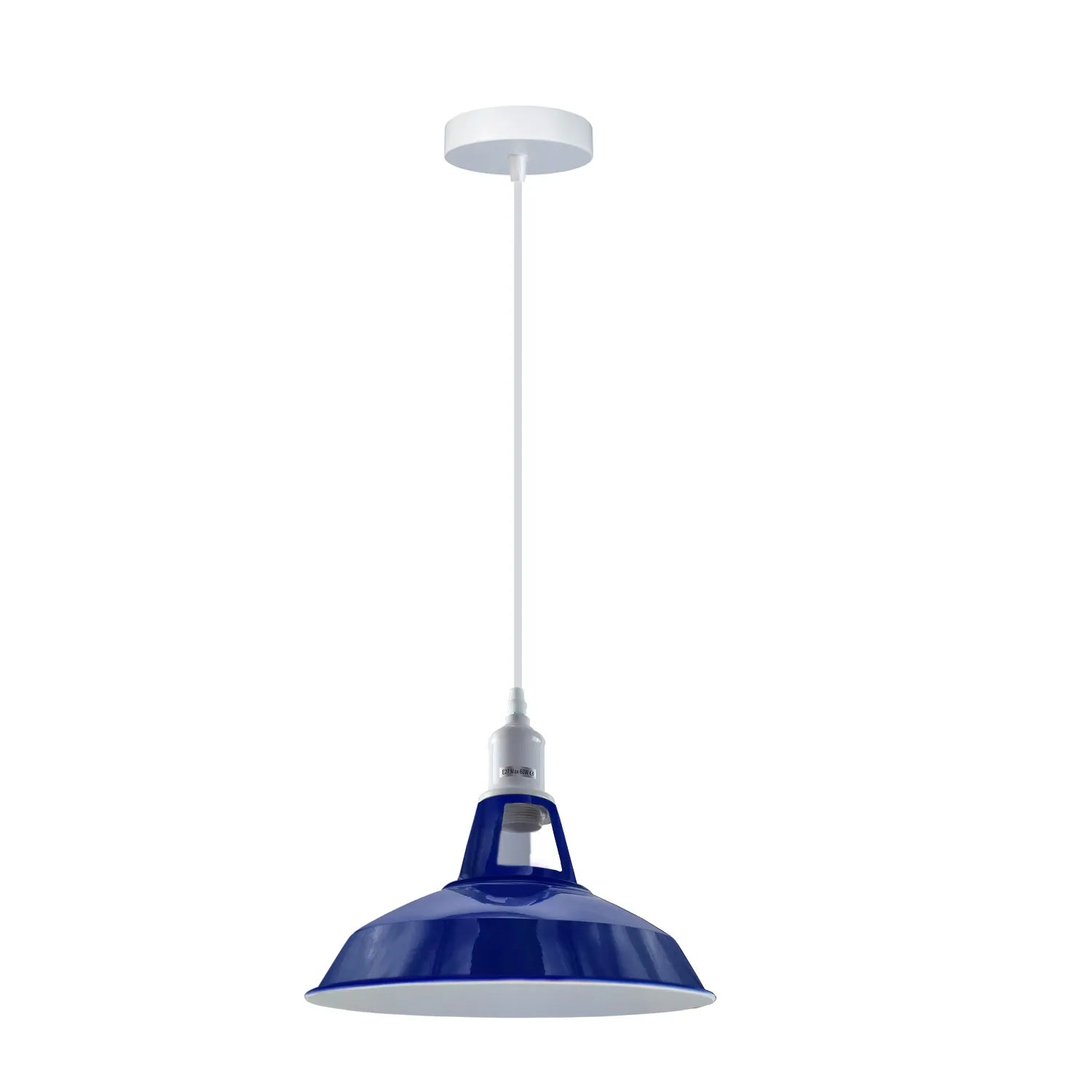 E27 Navy Blue Solid Shade Barn-Slotted Ceiling Pendent Light~4340( UK 🇬🇧 delivery)