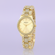 Henley Ladies Fashion Bling Gold Dial & Gold Diamante Bracelet Watch and Presentation Gift Box