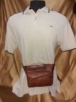Square fanny artisan leather pack with 3 zippers