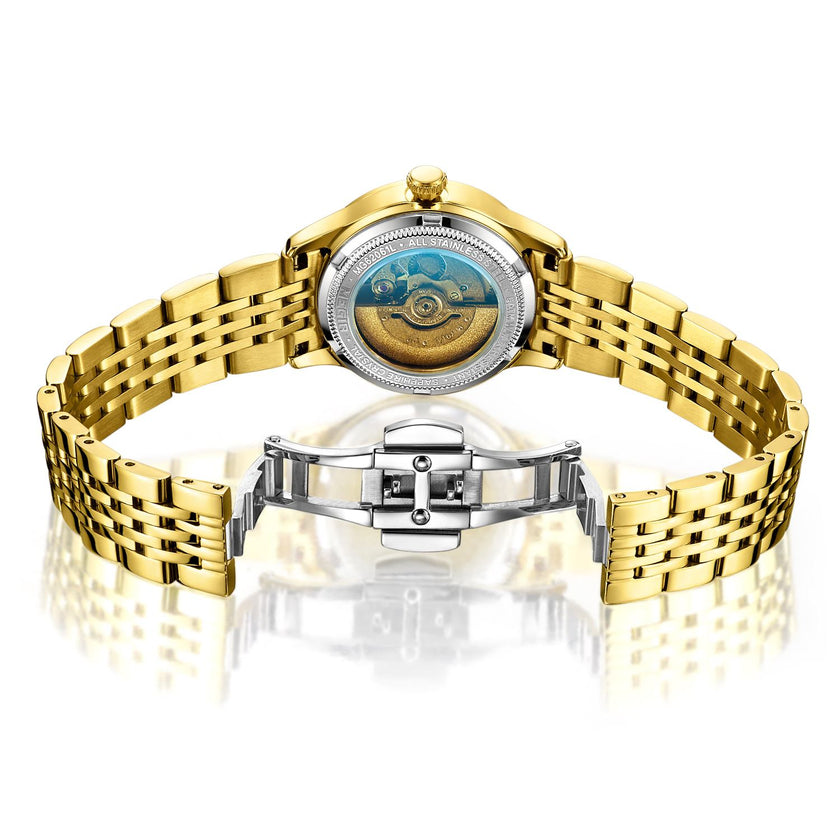 MEGIR Fashion Casual Watch for Women Sapphire Crystal Mechanical Stainless Steel