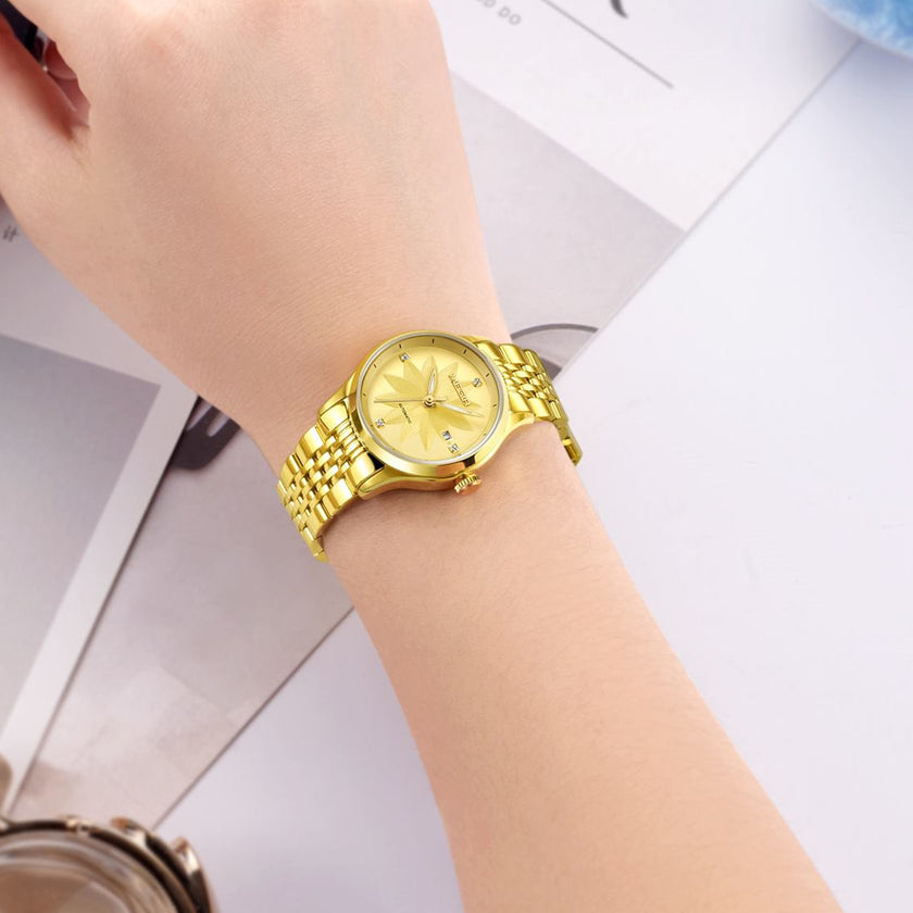 MEGIR Fashion Casual Watch for Women Sapphire Crystal Mechanical Stainless Steel
