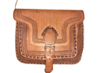 Hecho a mano large embossed buckle handbag