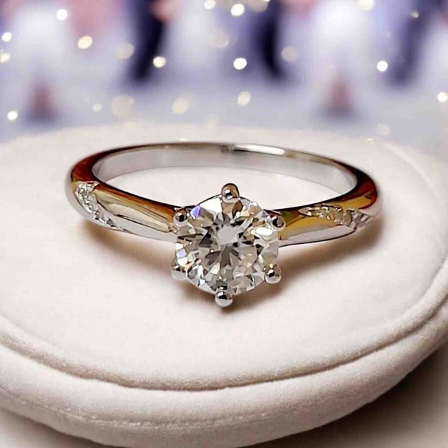 950 Platininum Plated Silver 1.0 Ct Lab Grown Moissanite Diamond's VVS1 Exelent