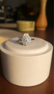 Fashion 1.5 Ctw Moissanite Halo Coctail Ring 925 Sterling SilverIn Red Gift Box