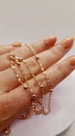 14 Ct/585 Rose Gold Filled Charm Pendant And Ball Bead Chain Necklace 20 Inch