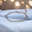 925 Sterling Silver Hammered Pepper Link Chain Bracelet