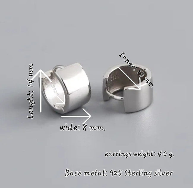 Italian Gloss 9Ct Yellow Gold, Platinum Plated Earrings Hinged Hoop  Silver 925