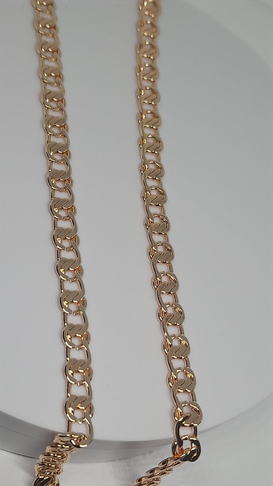 14 Ct Rose Gold Filled Double Curb Chain Necklace 24 Inch