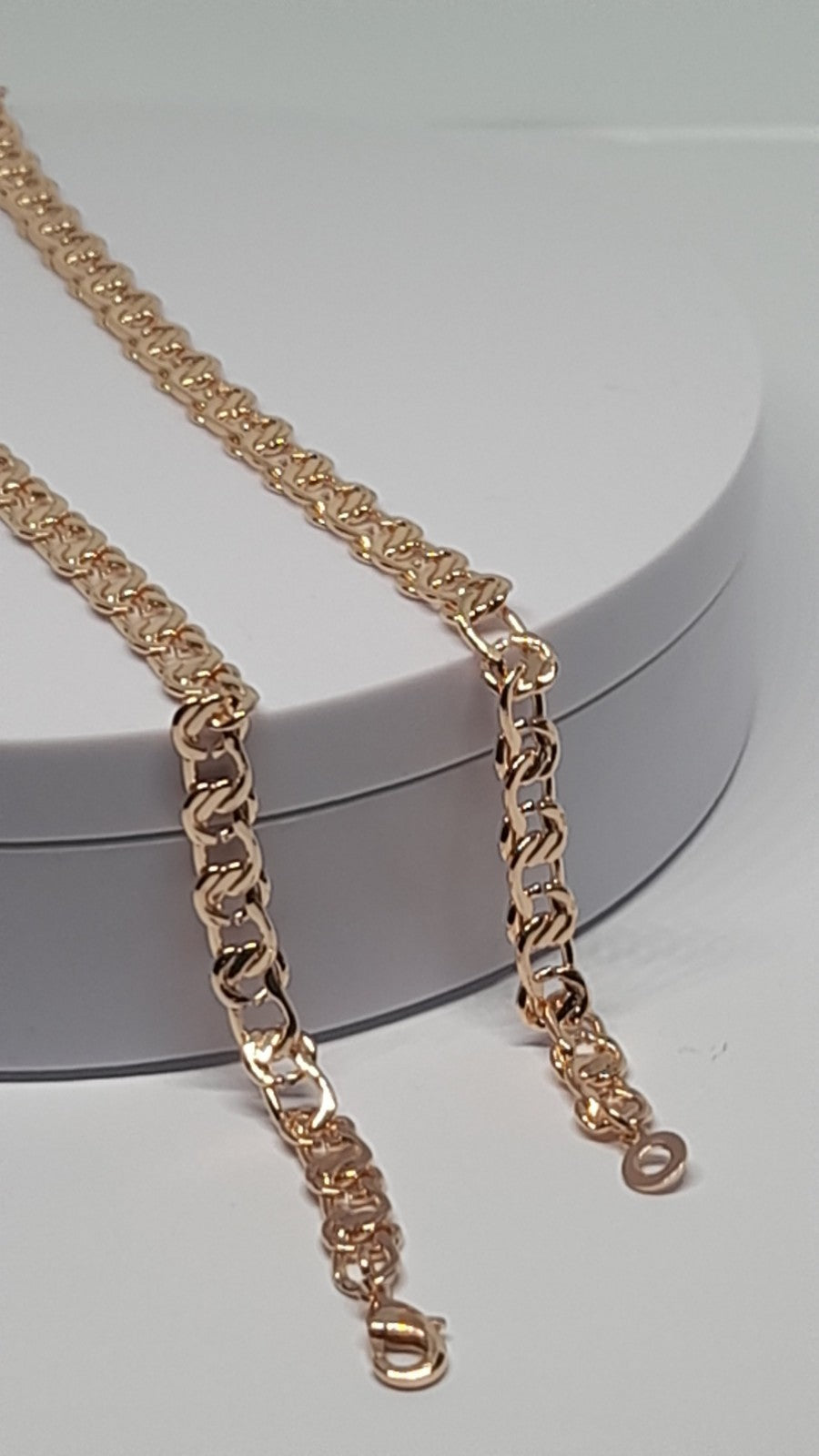 14 Ct Rose Gold Filled Double Curb Chain Necklace 24 Inch