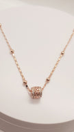 14 Ct/585 Rose Gold Filled Charm Pendant And Ball Bead Chain Necklace 24 Inch