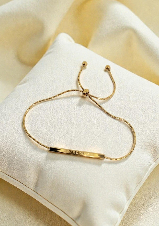 ,,Lover Dream,, 18 k gold plated lucky stainless steel fashion slider bracelet