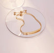 ,,Lover Dream,, 18 k gold plated lucky stainless steel fashion slider bracelet
