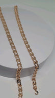14 Ct Rose Gold Filled Double Curb Chain Necklace 24 Inch
