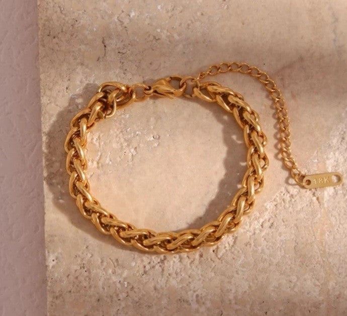 Antic 18 K Yellow  Gold Plated Link Chain Bracelet 15+5 cm