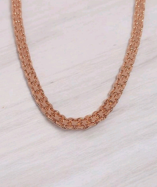 14 Ct Rose Gold Filled 5 mm Rolo Curb Chain Necklace 20 Inch 