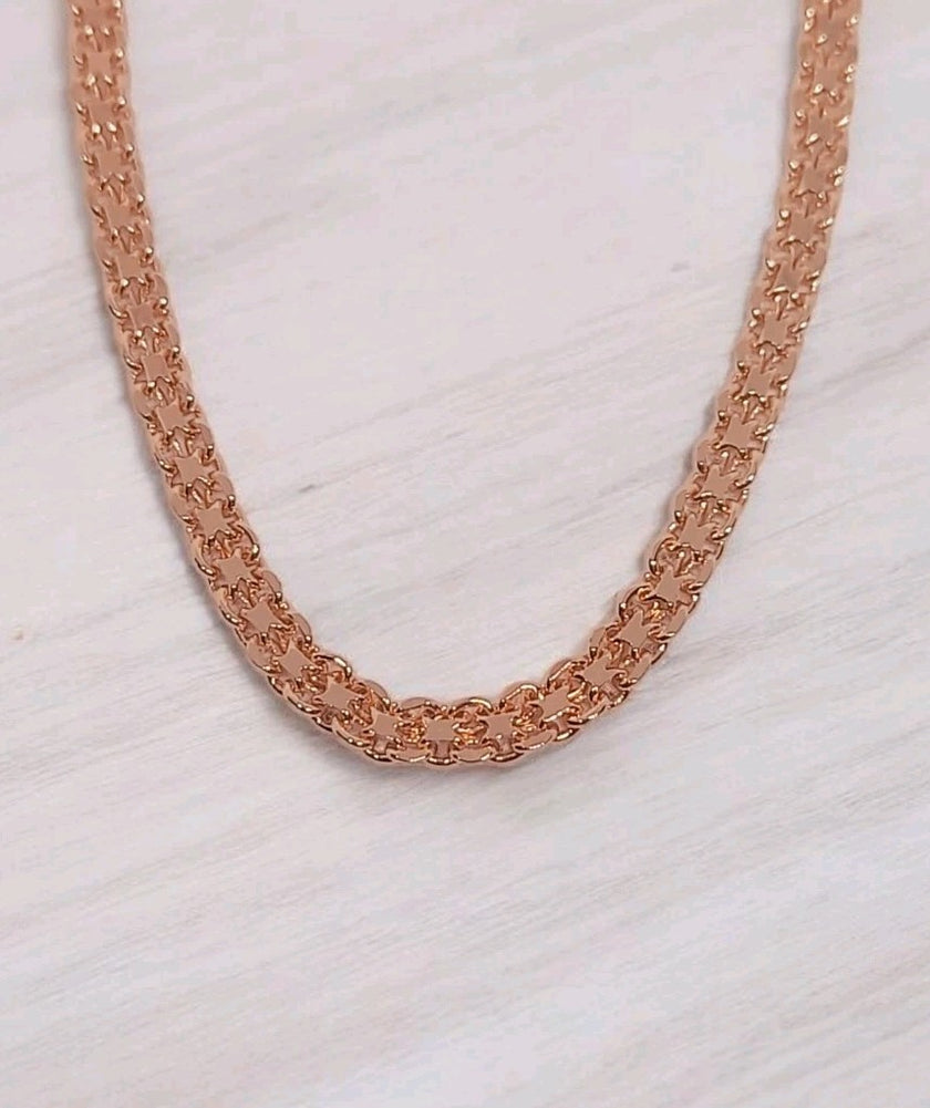 14 Ct Rose Gold Filled 5 mm Rolo Curb Chain Necklace 20 Inch 