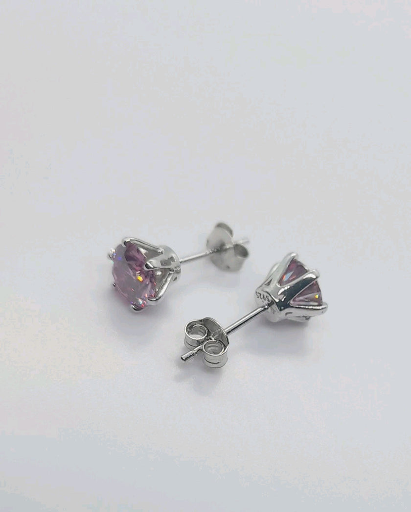 Lab Creat 2.0 Ctw Diamond Test Passed Brilliant Cut VVS1  Stud Platininum Plated