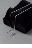 Tiny Ball Beaded Chain Necklace In 9 Ct White Gold Finished Sterling Silver