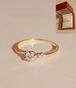 0.3Ct Lab Grown Moissanite Diamond Charm Ring 14K Yellow Gold Finished Size N1/2