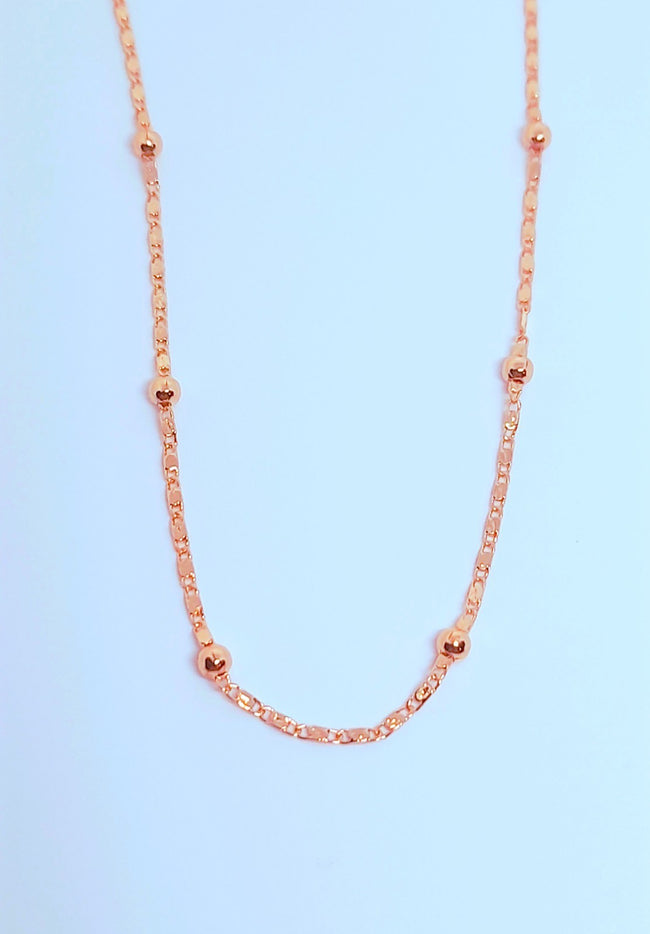 14 Ct Rose Gold Filled  Ball's Beaded Chain Bracelet 8 Inch Necklace 20, 24 Inch
