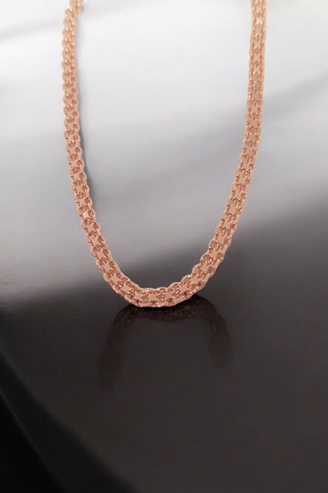 14 Ct Rose Gold Filled 5 mm Rolo Curb Chain Necklace 20 Inch 