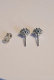 Blue Green Ocean Natural Briliance Cluster Ring Earrings 14 Ct White Gold