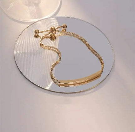 ,,Lover Dream,, 18 k gold plated lucky stainless steel fashion slider bracelet
