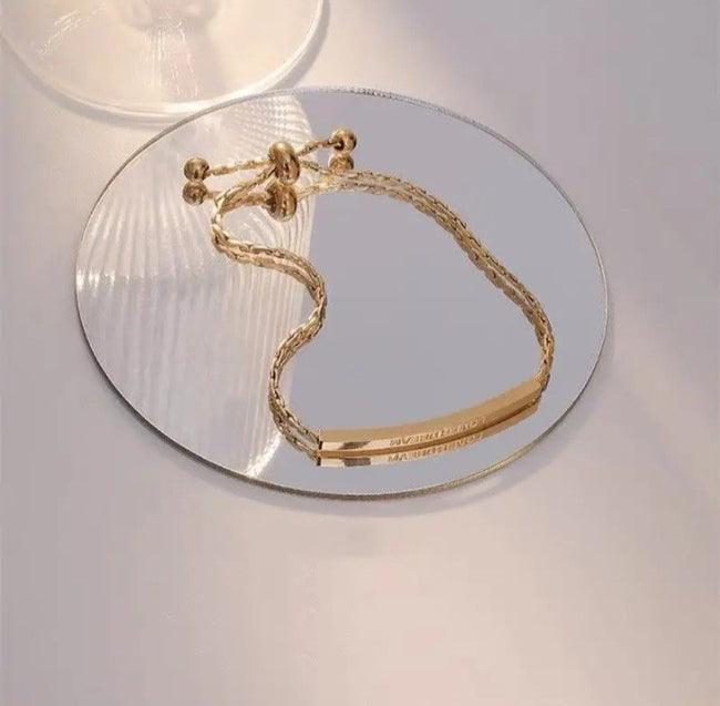 ,,Lover Dream,, 18 k gold plated lucky stainless steel fashion slider bracelet