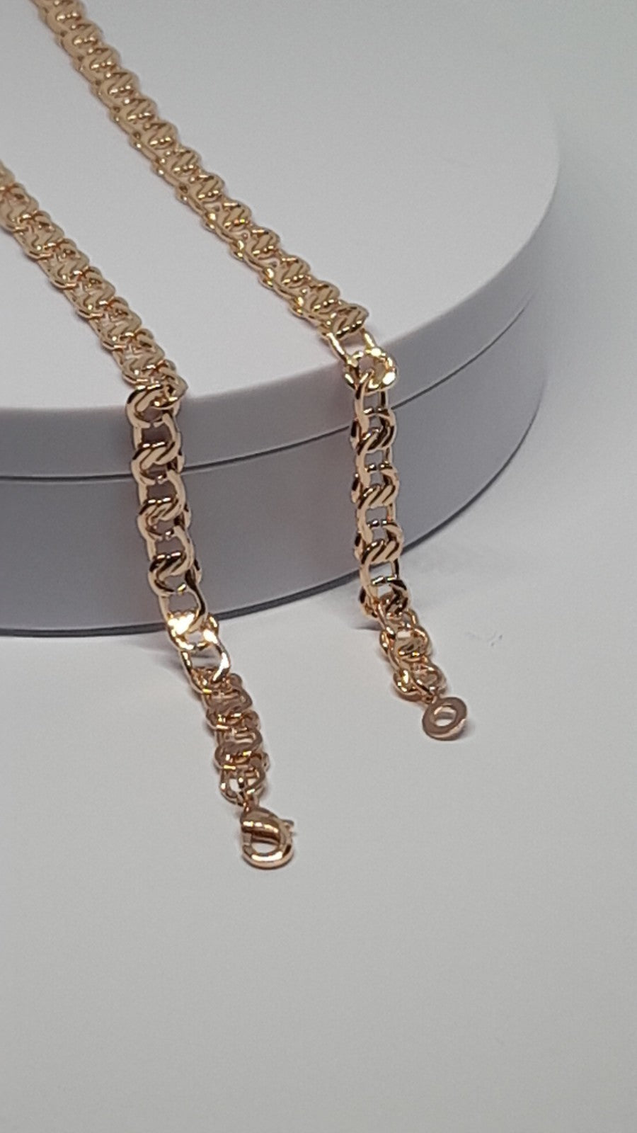 14 Ct Rose Gold Filled Double Curb Chain Necklace 24 Inch