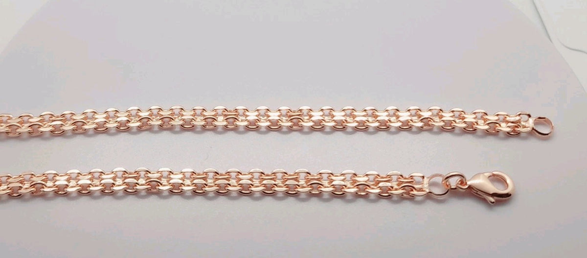 14 Ct Rose Gold Filled 5 mm Rolo Curb Chain Necklace 20 Inch 