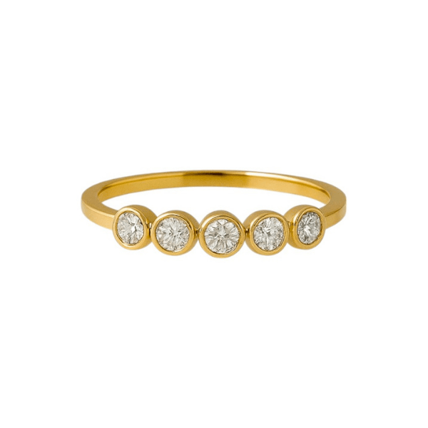 14K Solid Gold 5 Diamond VS Eternity Engagement Ring for Everyday Wear