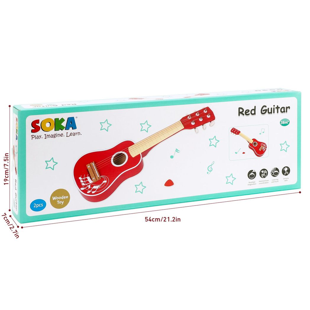 SOKA RED GUITAR WOODEN