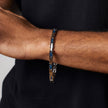 Fred Bennett Stainless Steel and Blue Ceramic Link Bracelet