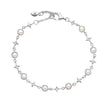 Laura Ashley Silver Hartley Check Mabe Pearl Tennis Bracelet