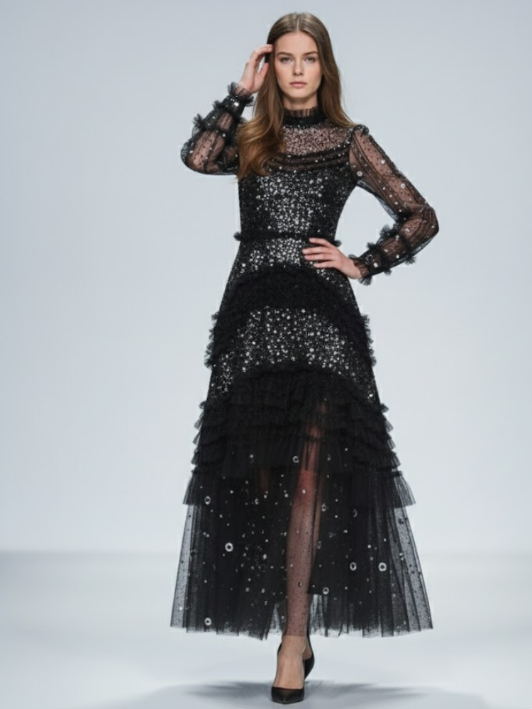 Black Midi Evening Dress CARNEGIE HILL: Prêt-à-Porter Line BYMANYC ® New York