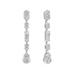 Diamonfire Elongated Half Bezel Drop Earrings-0