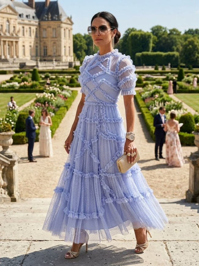 GALA DRESS Blue Tulle PETROHOD - BYMANYC ® New York-0
