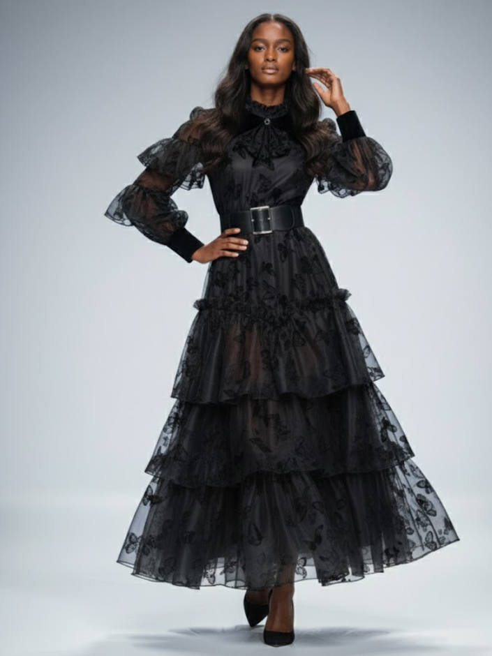 Long Black Party Dress LITTLE ITALY: Prêt-à-Porter Line BYMANYC ® New York-1