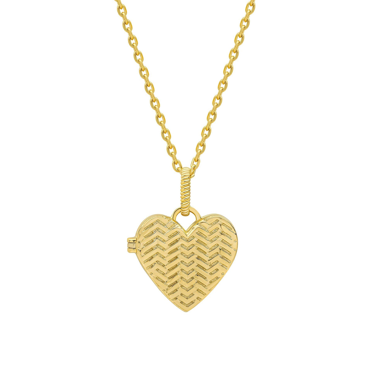 Laura Ashley Silver Picnic Basket Weave Heart Locket Necklace-0