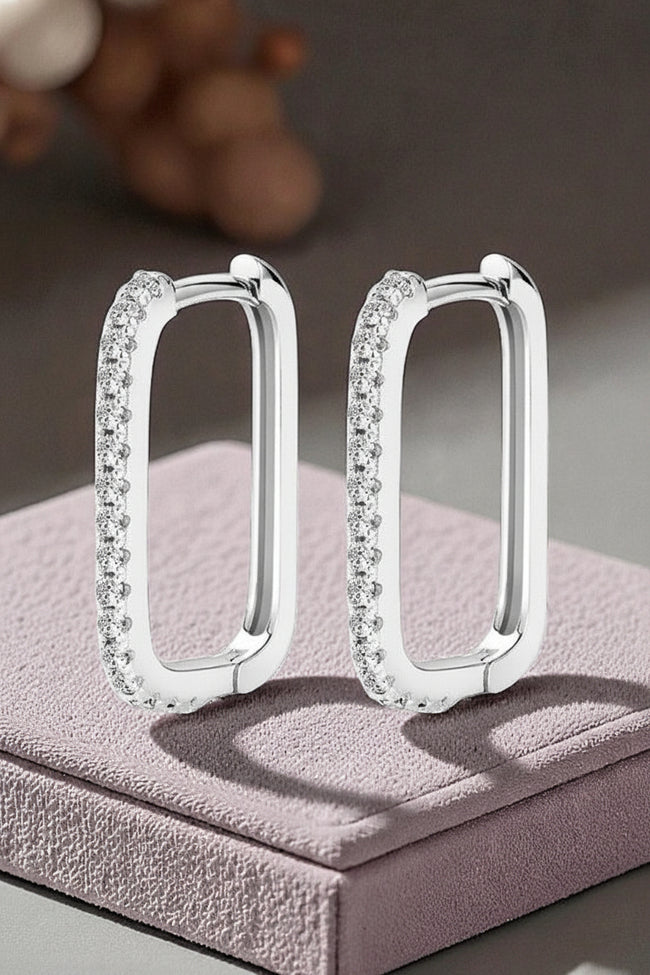 Lab Created 0.2Ctw Excellent Moissanite VVS1 Huggie Earrings Hoop 18Ct White Gold Plated