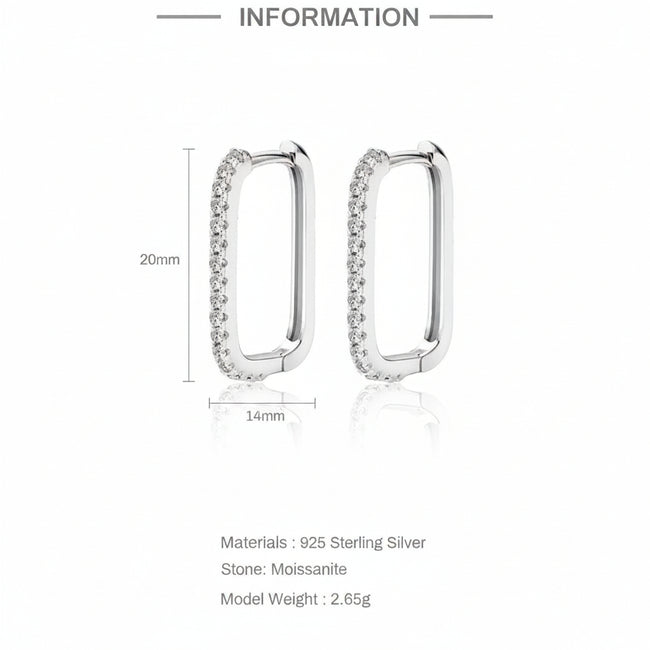 Lab Created 0.2Ctw Excellent Moissanite VVS1 Huggie Earrings Hoop 18Ct White Gold Plated