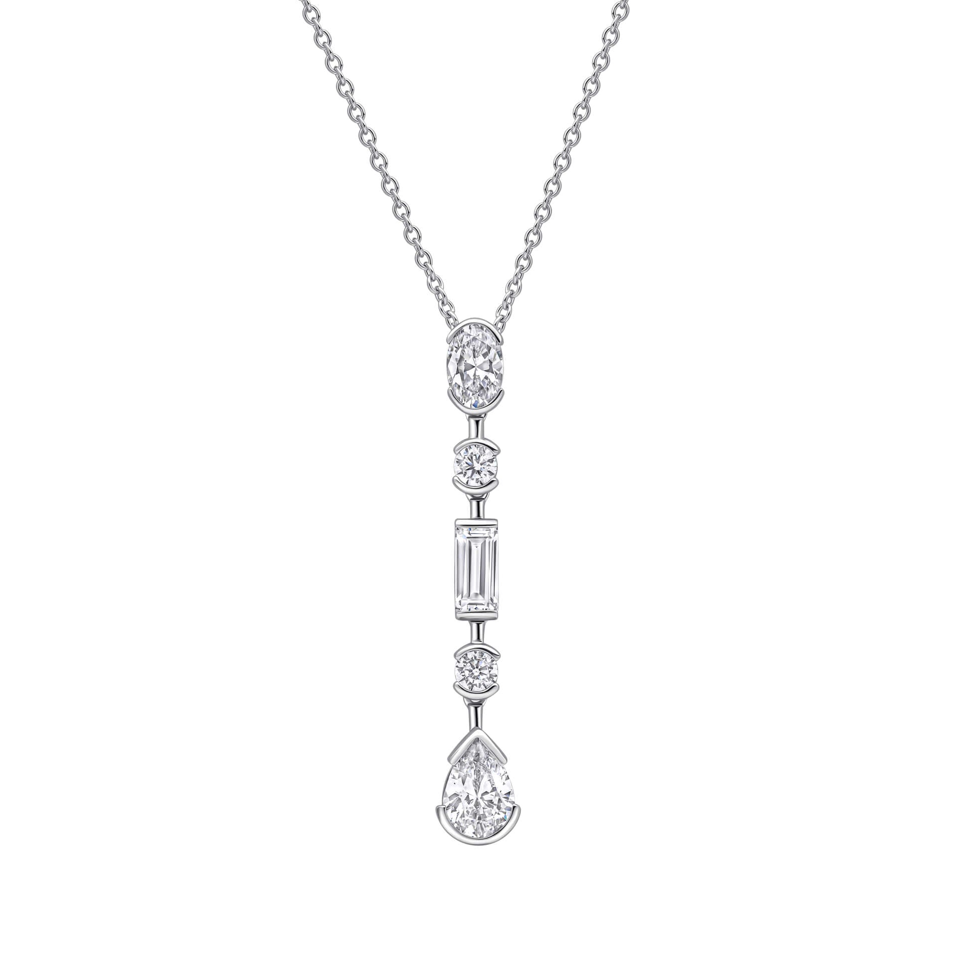 Diamonfire Elongated Half Bezel Pendant-0