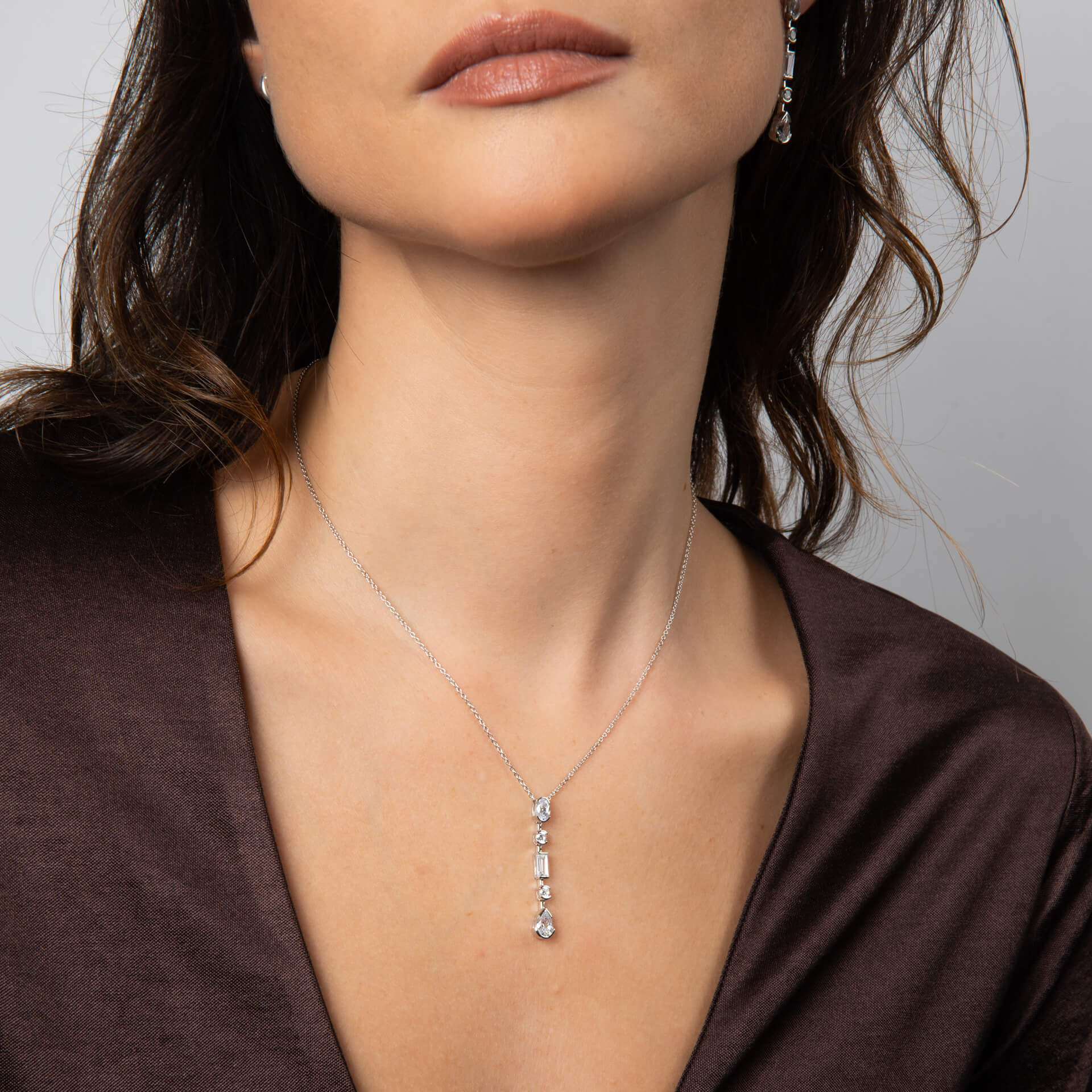 Diamonfire Elongated Half Bezel Pendant-1