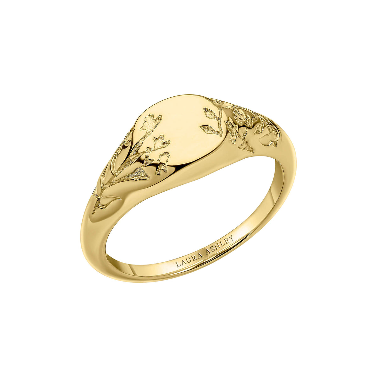 Laura Ashley Silver Farlington Flowers Signet Ring-0
