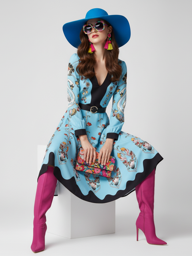 Waist-Cinched Floral Dress, The Met | Women - BYMANYC ® New York-0