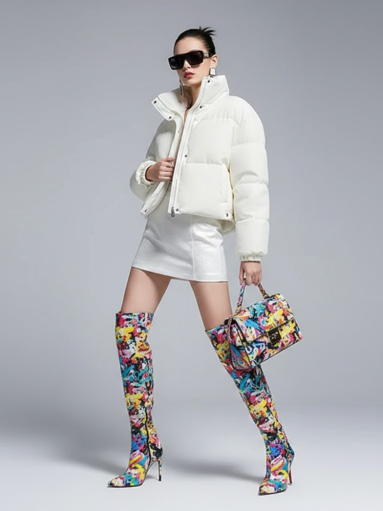 Women's Cropped Puffer Jacket GREENWICH New Collection Couture in Manhattan BYMANYC ® New York