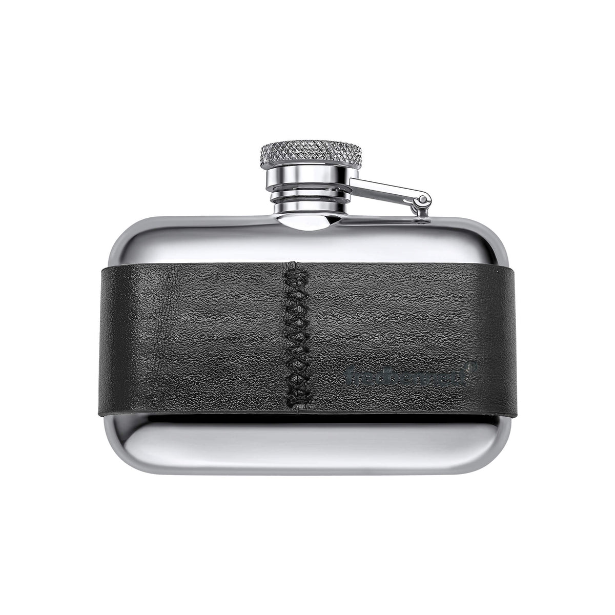Fred Bennett Black Leather 3oz Hip Flask-3