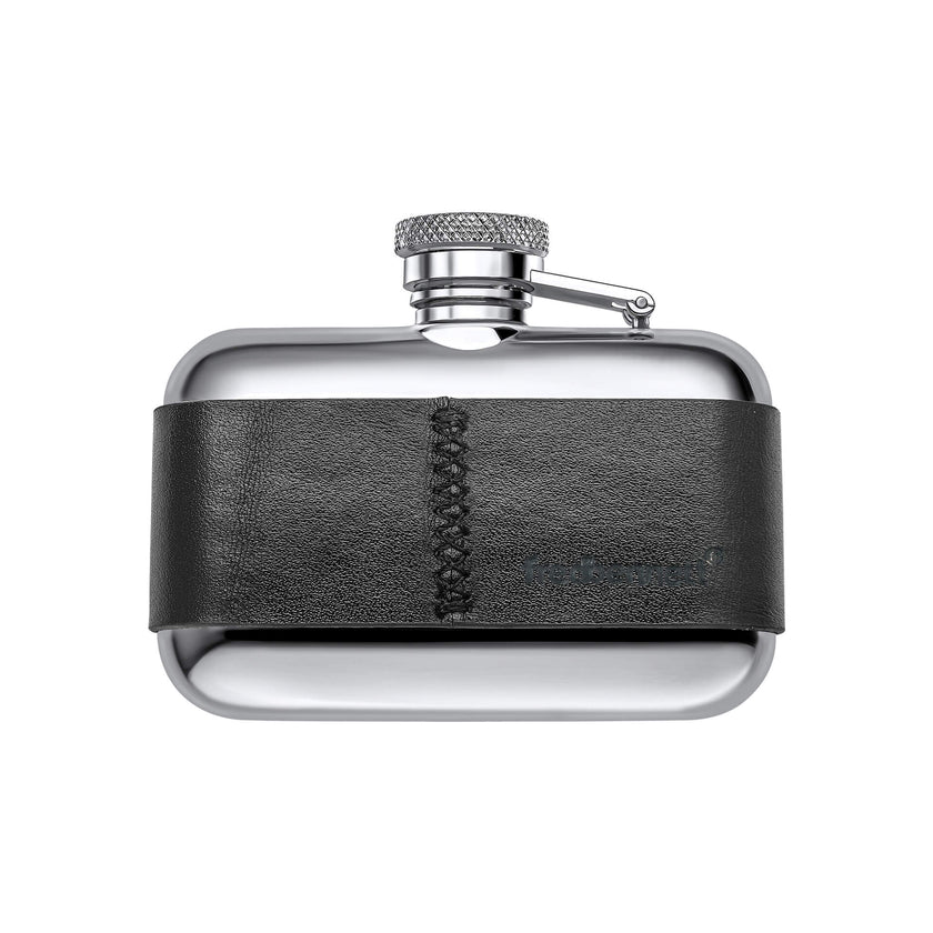 Fred Bennett Black Leather 3oz Hip Flask-3