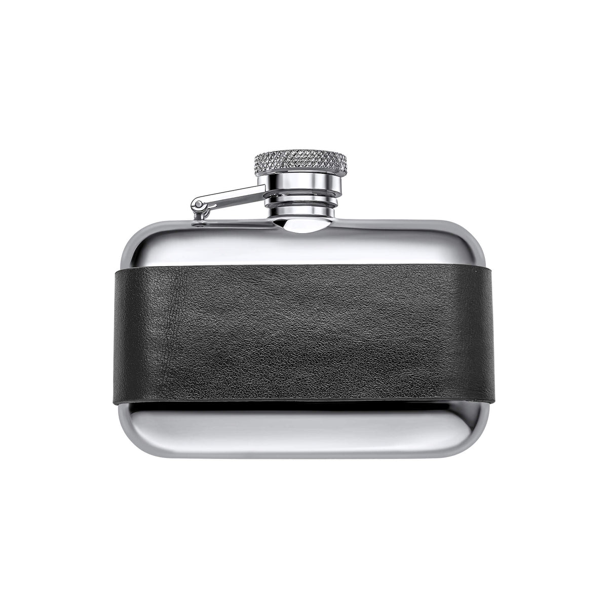 Fred Bennett Black Leather 3oz Hip Flask-0